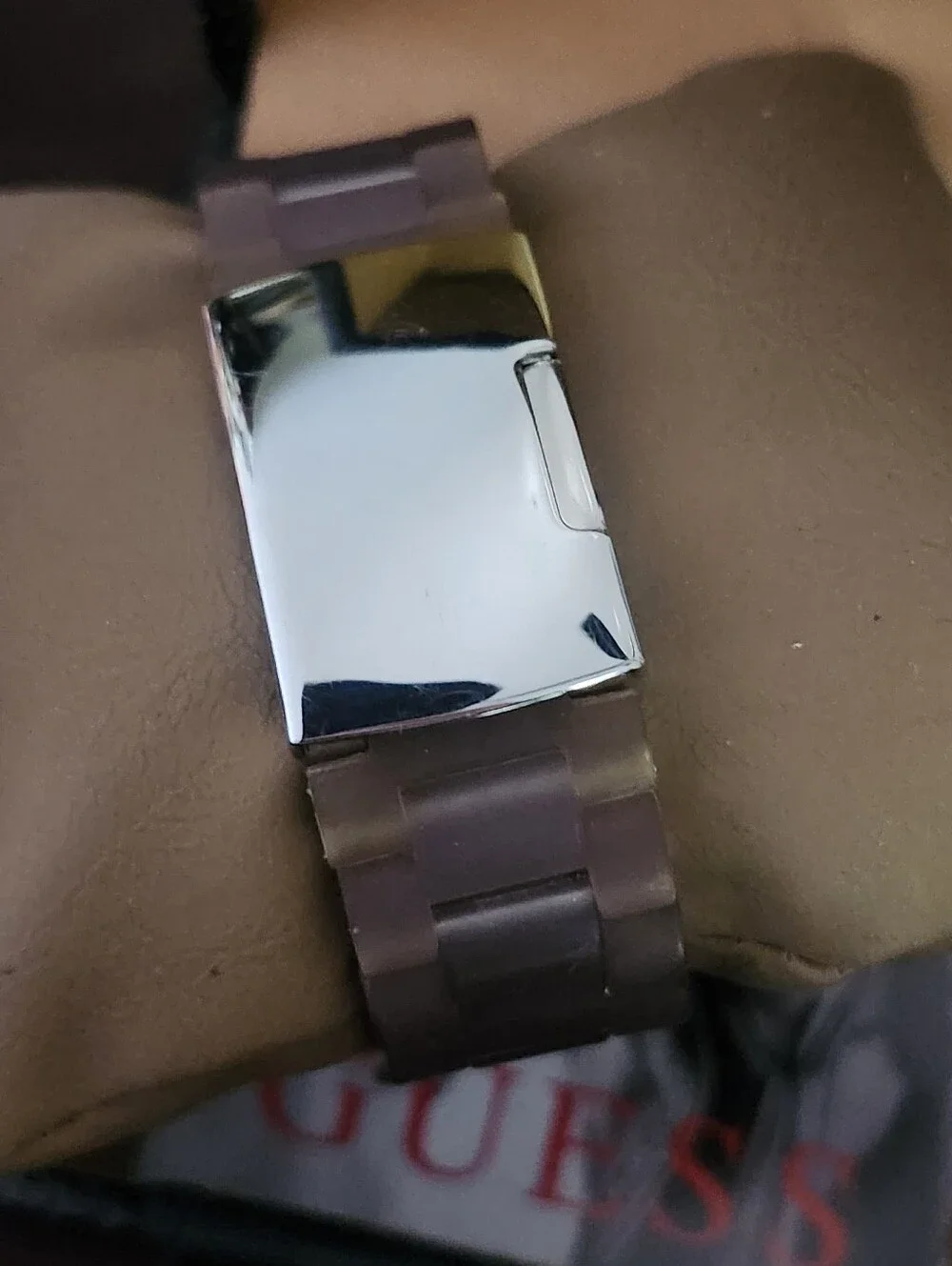GUESS Deco Purple Crystal-Trim Purple Face Chronograph Watch-  New In Box